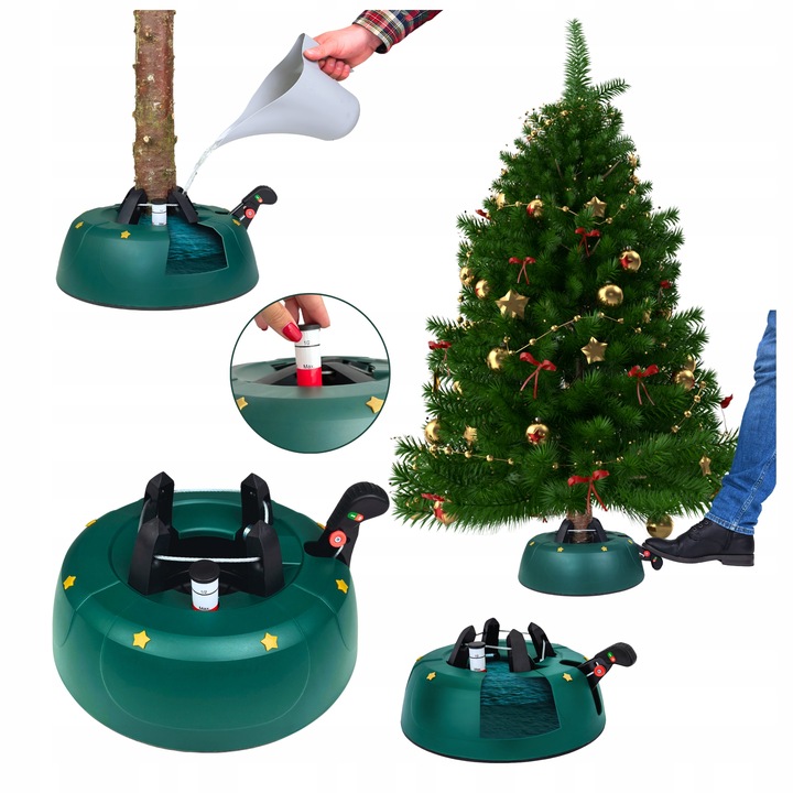 Stojak pod choinkę STABILNY PODSTAWA POD DRZEWKO ZIELONA DO 2 METRÓW