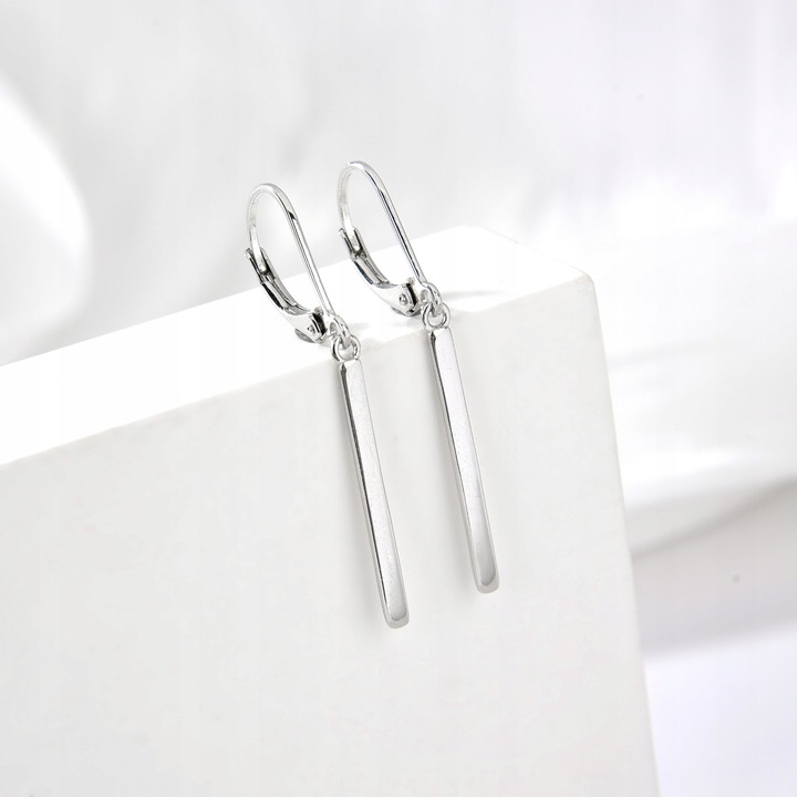 SREBRNE KOLCZYKI RODOWANE WISZĄCE ANGIELSKIE KOLCZYKI SREBRO PRÓBA 925