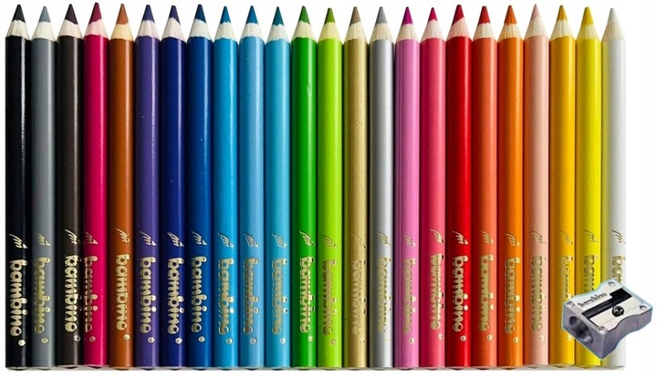 Bambino KREDKI 24 Z GLINKI KAOLINOWEJ, DREWNIANE, GRUBE +temperówka GRATIS