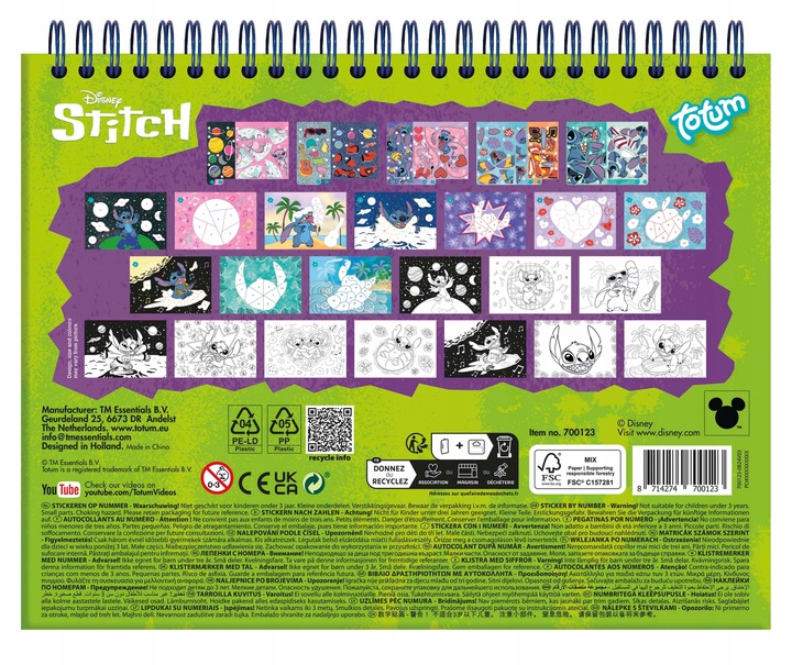 WKLEJANIE PO NUMERACH LILO STITCH WKLEJANKA KOLOROWANKA DLA DZIECI STICH