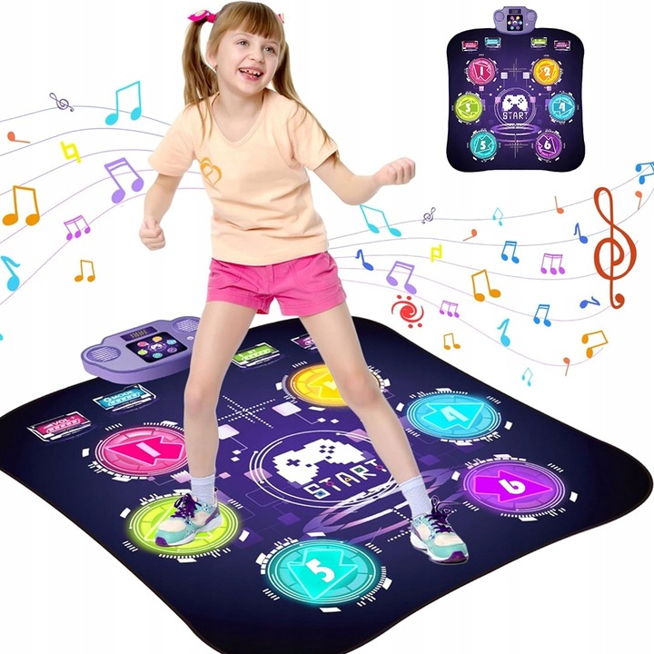 MATA LED DO TAŃCZENIA MUZYCZNA GRA DZIECI INTERAKTYWNA Z BLUETOOTH 5 TRYBÓW
