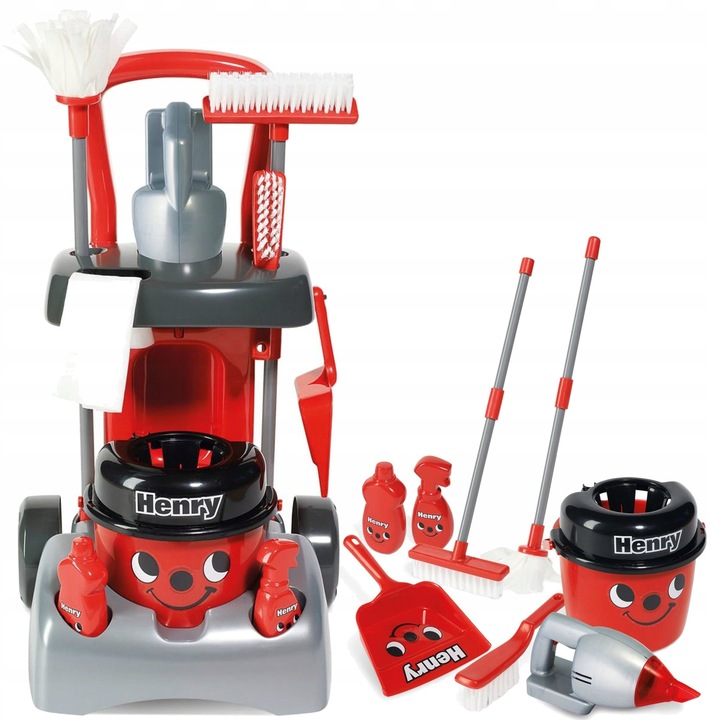WÓZEK DO SPRZĄTANIA DUŻY ZESTAW ODKURZACZ HENRY MOP WIADRO CASDON 52 CM