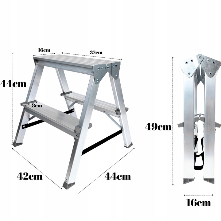 Drabinka dwustronna 2stopniowa 2x2 podest stołek taboret Drabest 125kg