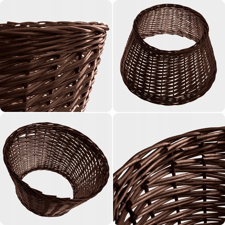 OSŁONA WIKLINOWA NA STOJAK POD CHOINKĘ 45 cm OSŁONKA KOSZ STOJAKA BRĄZOWY