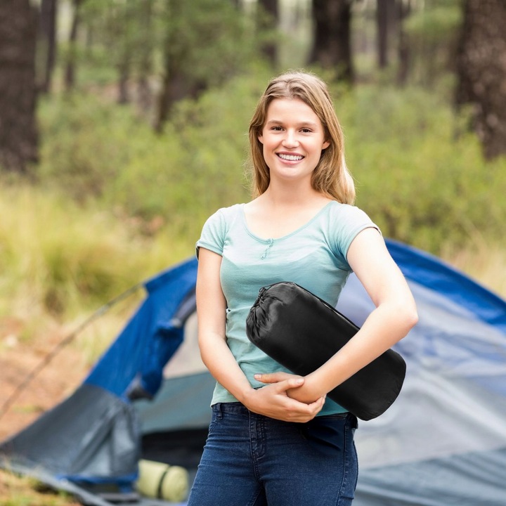 ŚPIWÓR TURYSTYCZNY LEKKI KOŁODRA Z KAPTUREM HOODED CAŁOROCZNY OUTTEC