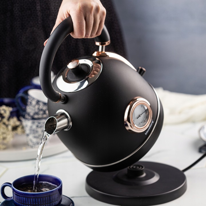 Czajnik elektryczny 1.8L z Termometrem RETRO Klausberg KB-7905 2200W Czarny