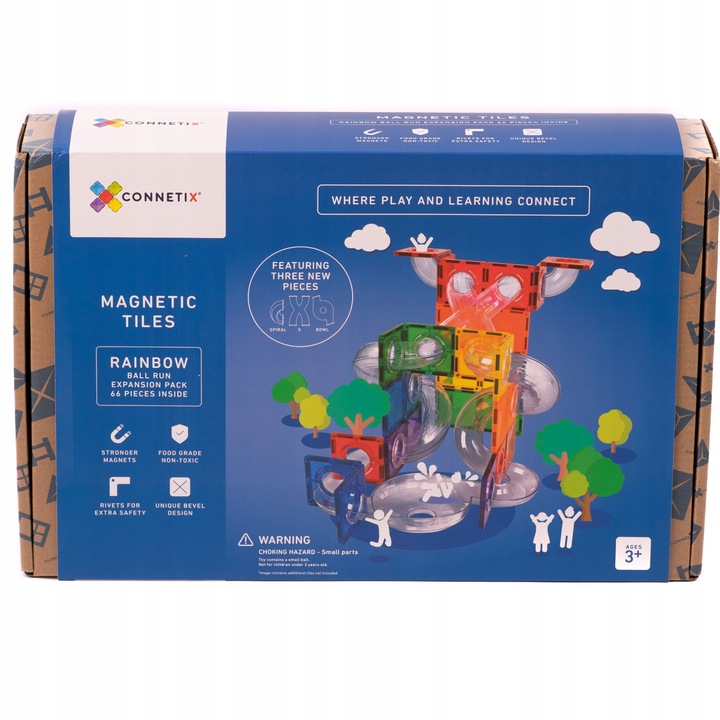 Connetix: klocki magnetyczne edukacyjne kulodrom 66 el. Ball Run Expantion