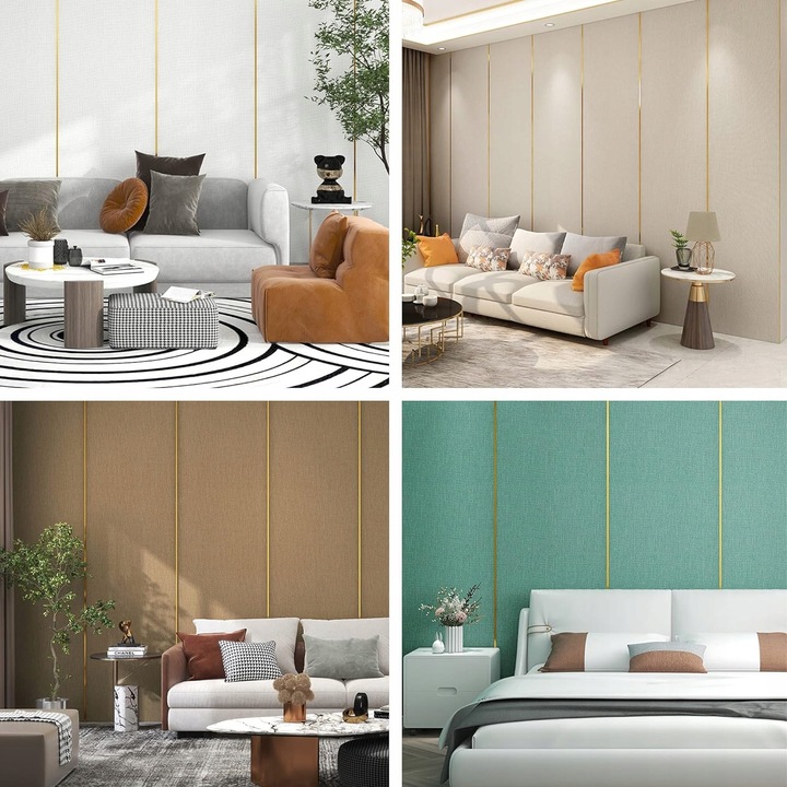 Listwa ozdobna dekoracyjna złota na ścianę do mebli samoprzylepna ścienna