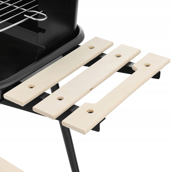 Grill węglowy ogrodowy na kółkach z 3 półkami