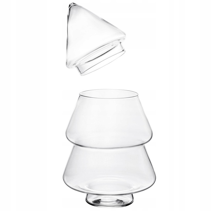 BOMBONIERKA CHOINKA SZKLANY POJEMNIK NA PIERNICZKI DEKORACJA ŚWIĄTECZNA