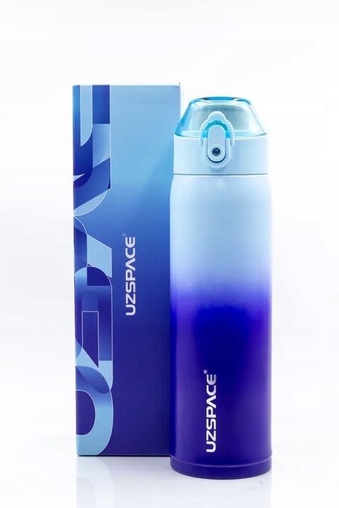 TERMOS BUTELKA TERMICZNA 500ML BIDON Z USTNIKIEM STAL NIERDZEWNA NIEBIESKI