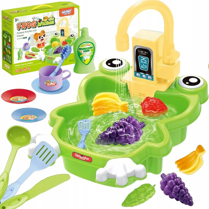 ZLEWOZMYWAK ZLEW DLA DZIECI KUCHNIA Z WODĄ INTERAKTYWNY KRAN PRAWDZIWA WODA