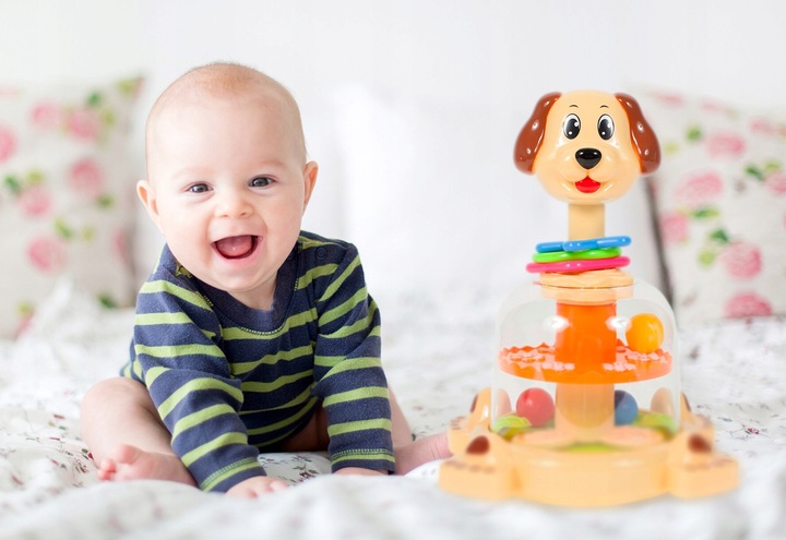 BĄCZEK SPINNER DLA DZIECI PIESEK Z KULECZKAMI ZABAWKA WIRUJĄCA DLA DZIECI