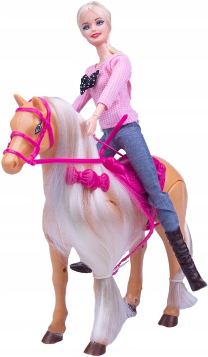 Lalka z koniem dla dziewczynek CHODZI DŹWIĘK długa grzywa do czesania