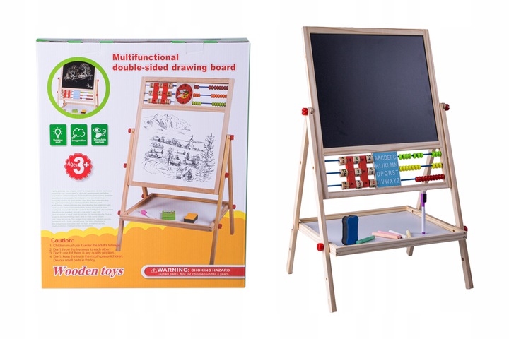 TABLICA DREWNIANA DWUSTRONNA KREDOWA MAGNETYCZNA