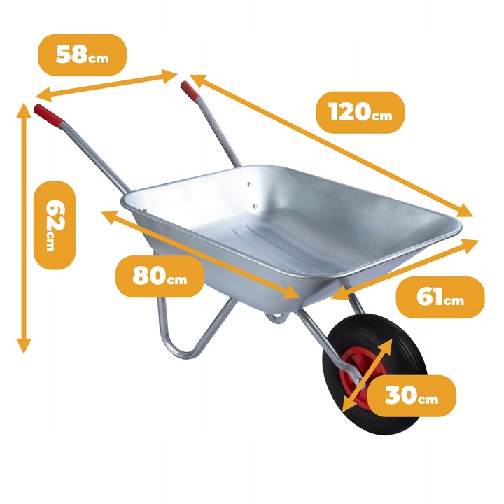 TACZKA OGRODOWA BUDOWLANA MOCNA OCYNKOWA WÓZEK OGRODOWY 120L LEKKA TACZKI