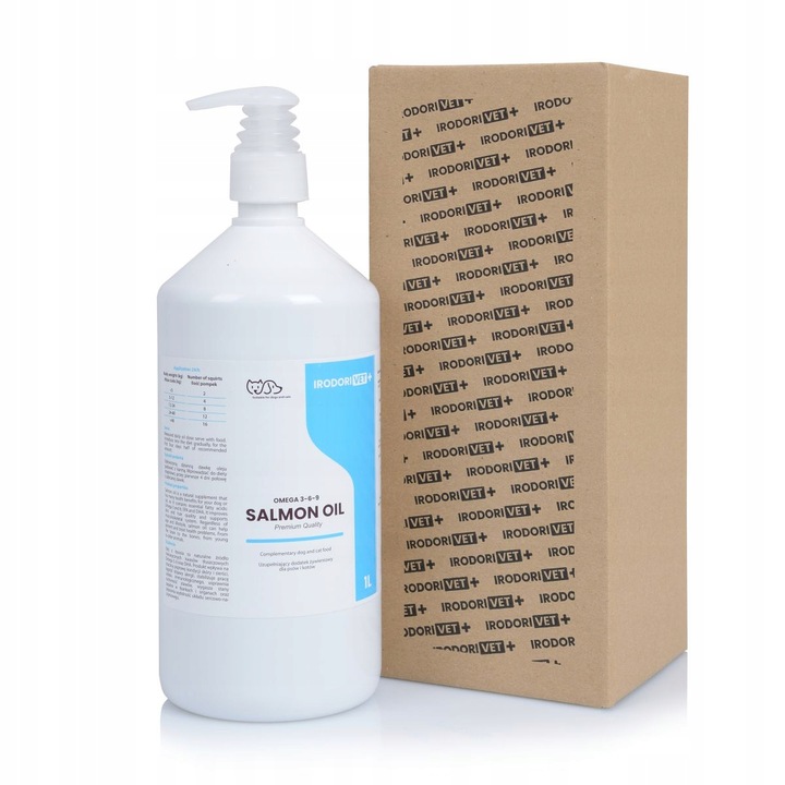 OLEJ SZKOCKI Z ŁOSOSIA DLA PSA I KOTA Salmon Oil Omega 3 Omega 6 1000 ml