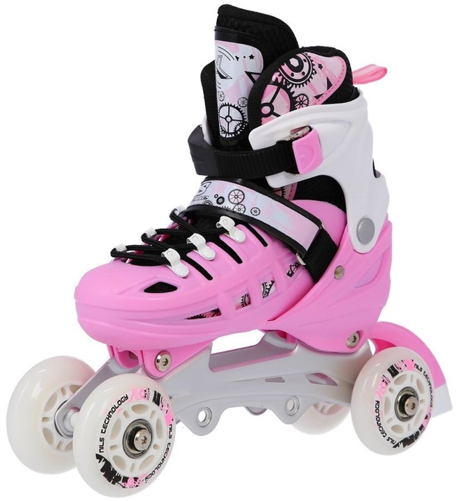 NILS 4w1 Łyżworolki Rolki Regulowane Wrotki Dziecięce Rekreacyjne 31-34