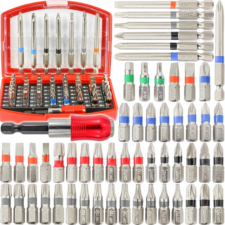 ZESTAW BITÓW KOŃCÓWEK BITY KOŃCÓWKI KLUCZE IMBUS TORX DO WKRĘTARKI + UCHWYT