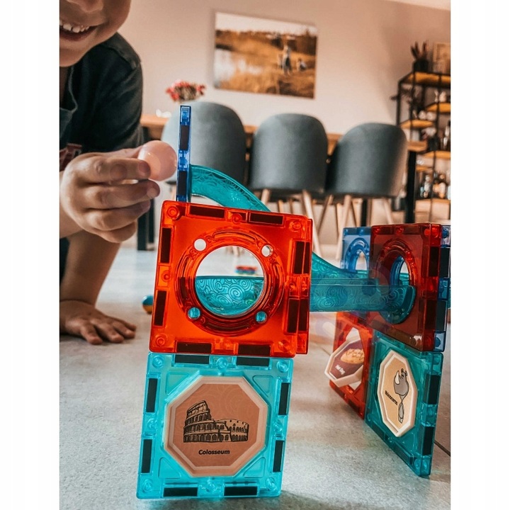 Klocki Magnetyczne Tor Kulkowy 75 el. WOOPIE