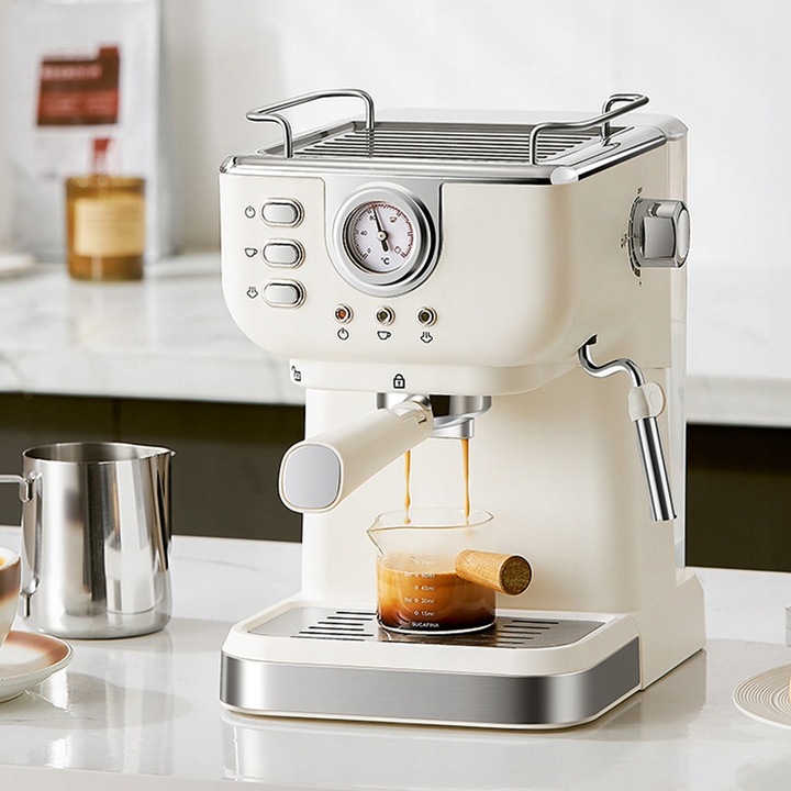 Ekspres do kawy Ciśnieniowy Automatyczny 20bar 1350W 1.5L +Spieniacz Mleka