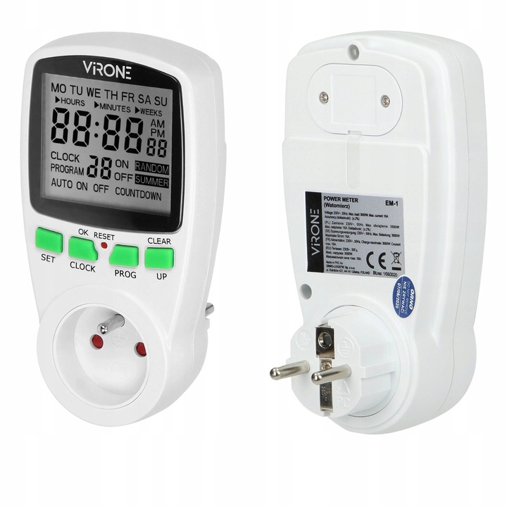 ORNO Timer Programator Czasowy Elektroniczny LCD Włącznik do Gniazdka