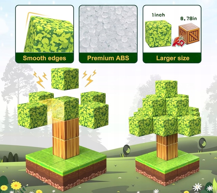 KLOCKI MAGNETYCZNE KOSTKI Sześciany Konstrukcje 3D 312 elementów