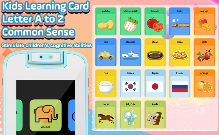 Smartfon dla dzieci z kamera i 12 grami Rozrywka i nauka pamięć (Niebieski)