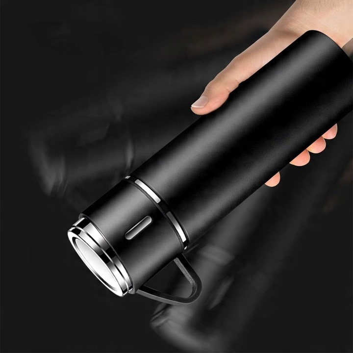 Termos Kubek DO KAWY HERBATY z dzióbkiem VACUUM LOCK STALOWY CZARNY