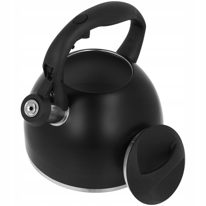 CZAJNIK TRADYCYJNY NA GAZ INDUKCJĘ Z GWIZDKIEM CZARNY MAT POJEMNY