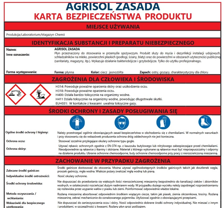 AGRISOL ZASADA I KWAS ŚRODEK DO MYCIA DOJAREK 5KG
