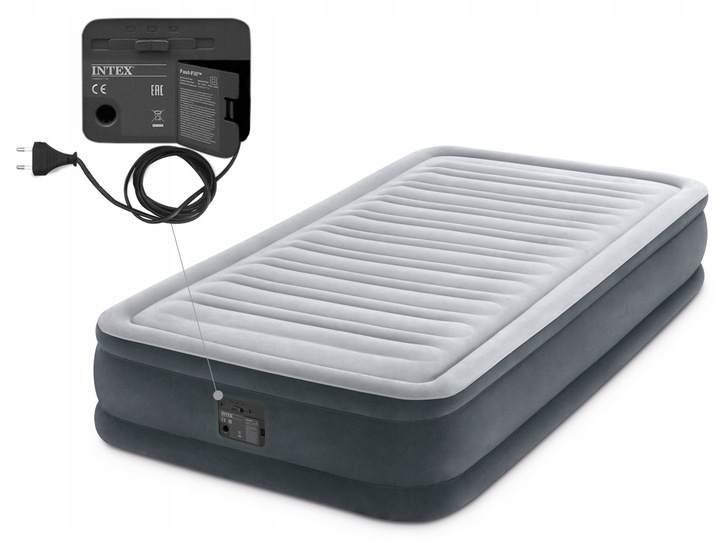 Materac Dmuchany Welurowy Jednoosobowy Łóżko 191x99x33 Intex 67766ND