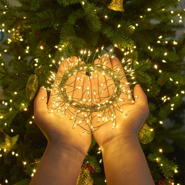 Lampki świąteczne drucik 3000 Led 100m IP44 Biały ciepły + pilot