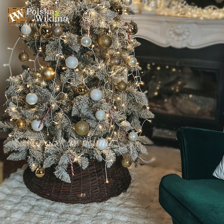 OSŁONA NA STOJAK POD CHOINKĘ WIKLINOWA Ø 60 CM CIEMNA