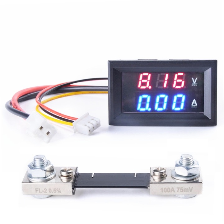 WOLTOMIERZ AMPEROMIERZ PANELOWY NAPIĘCIE DC 100A 100V MIERNIK PRĄDU STAŁEGO