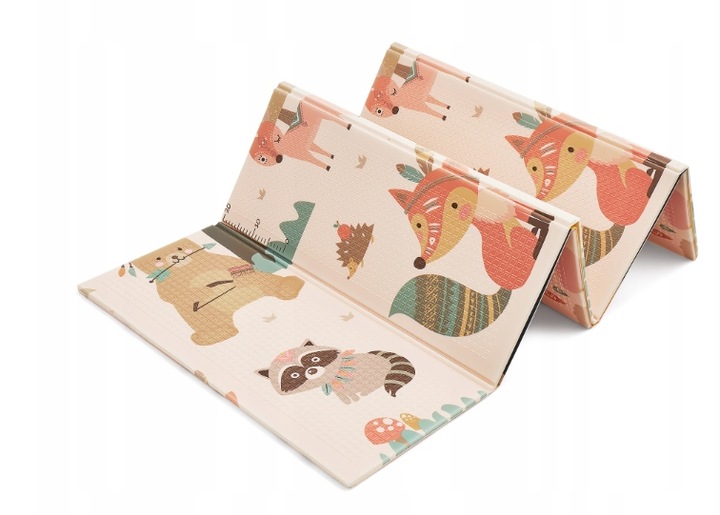 Mata Edukacyjna Piankowa Dwustronna Składana Mata dla Dzieci Duża 200x180cm