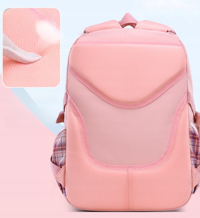 PLECAK SZKOLNY TORNISTER MŁODZIEŻ W KRATĘ POJEMNY DUŻY DO SZKOŁY KL. 1-3