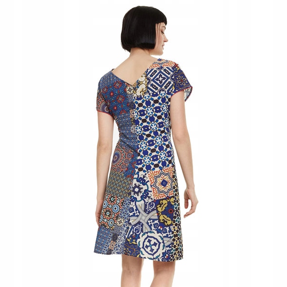 DESIGUAL WZORZYSTA KOLOROWA SUKIENKA (40)