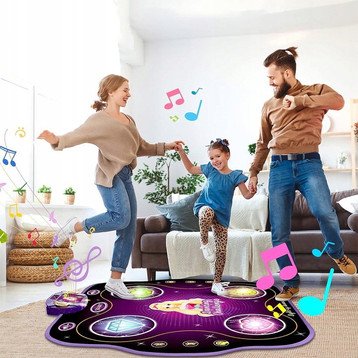 MATA DO TAŃCA DLA DZIECI MATA DO TAŃCA MUZYCZNEGO Z LED BLUETOOTH 9POZIOMÓW