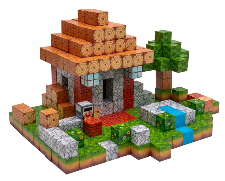 Magnetyczne klocki kostki budowlane modułowe konstrukcyjne 3d 312 elementów