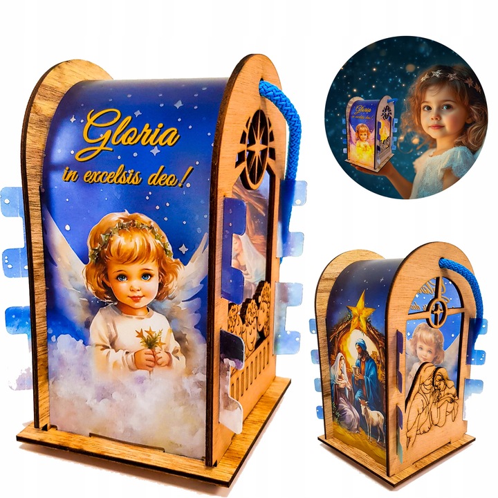 LAMPION ADWENTOWY DLA DZIECI ŚWIECĄCY LED KOLOROWY NA RORATY + Baterie