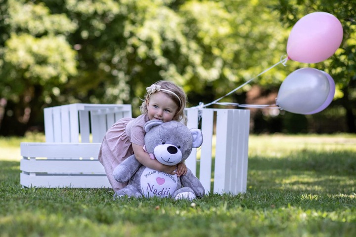 MIŚ PLUSZOWY DUŻY PREZENT CHRZEST HAFT METRYCZKA