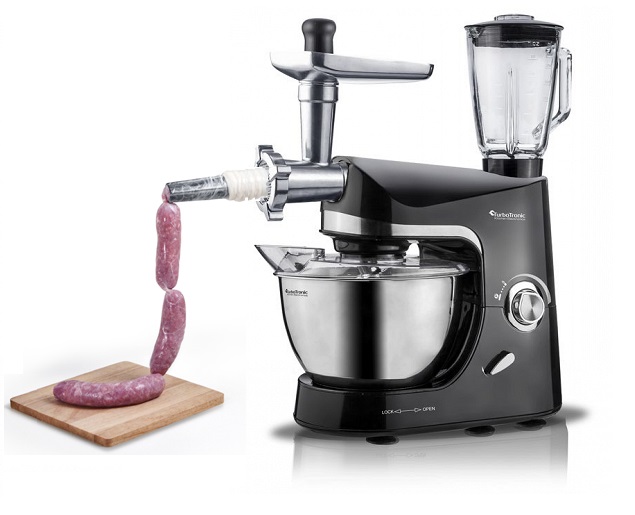 Robot kuchenny TurboTronic planetarny mikser blender 2000w misa 5L Srebrny