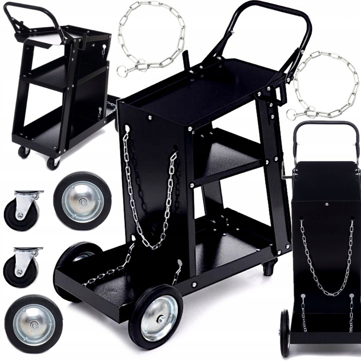 WÓZEK. SPAWALNICZY. DO SPAWAREK z półką na butle METALOWE KÓŁKA POD MIGOMAT