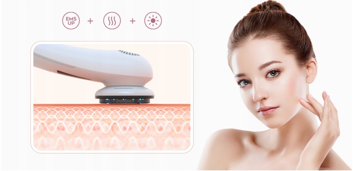 MEZOTERAPIA BEZIGŁOWA MASAŻER EMS TWARZY LIFTING 8W1 FRENNE ZESTAW + GRATIS