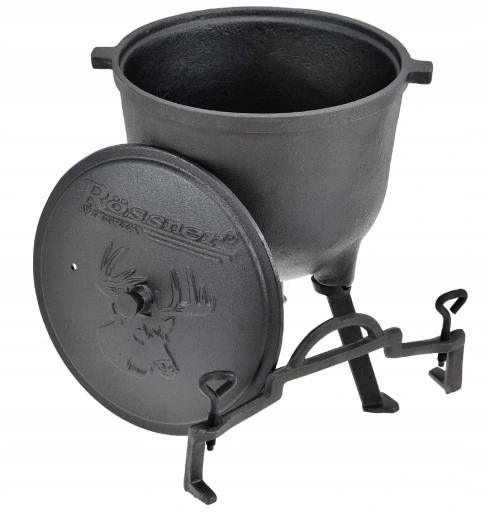 KOCIOŁEK ŻELIWNY STOJĄCY 11L MYŚLIWSKI WĘGIERSKI ROSSNER GARNEK NA OGNISKO