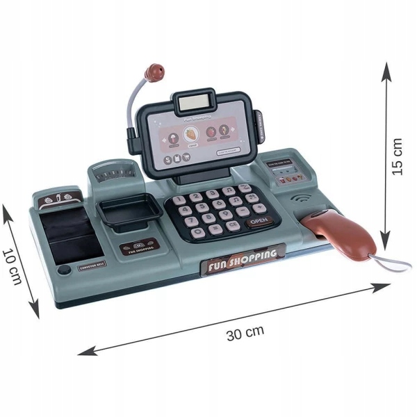 INTERAKTYWNA DUŻA KASA FISKALNA SKLEPOWA TAŚMA WAGA AKCESORIA MIKROFON