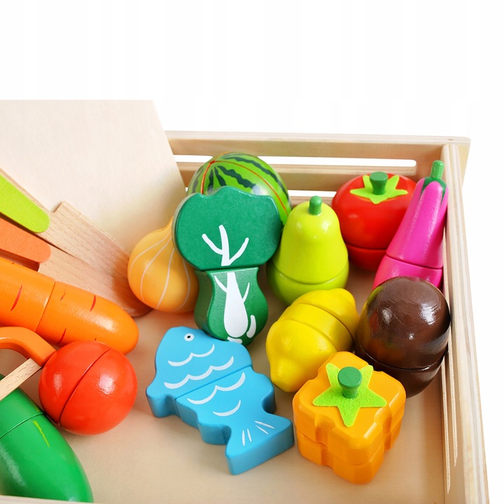 Drewniane Warzywa i Owoce do Krojenia na Rzepy dla Dzieci Zestaw na Prezent