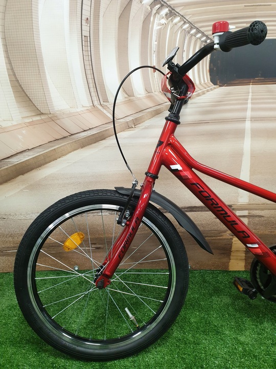 Rowerek dziecięcy dla chłopca 20" CZERWONY + chorągiewka, dzwonek, błotniki