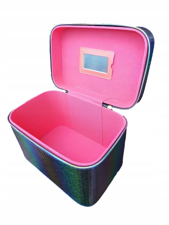 HOLOGRAFICZNY KUFEREK NA KOSMETYKI BIZUTERIĘ WALIZKA KOSMETYCZKA ORGANIZER